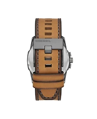 Diesel Men's Master Chief Three-Hand Brown Leather Watch 46mm