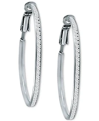 Giani Bernini Cubic Zirconia Medium Hoop Earrings, 1.5", Created for Macy's
