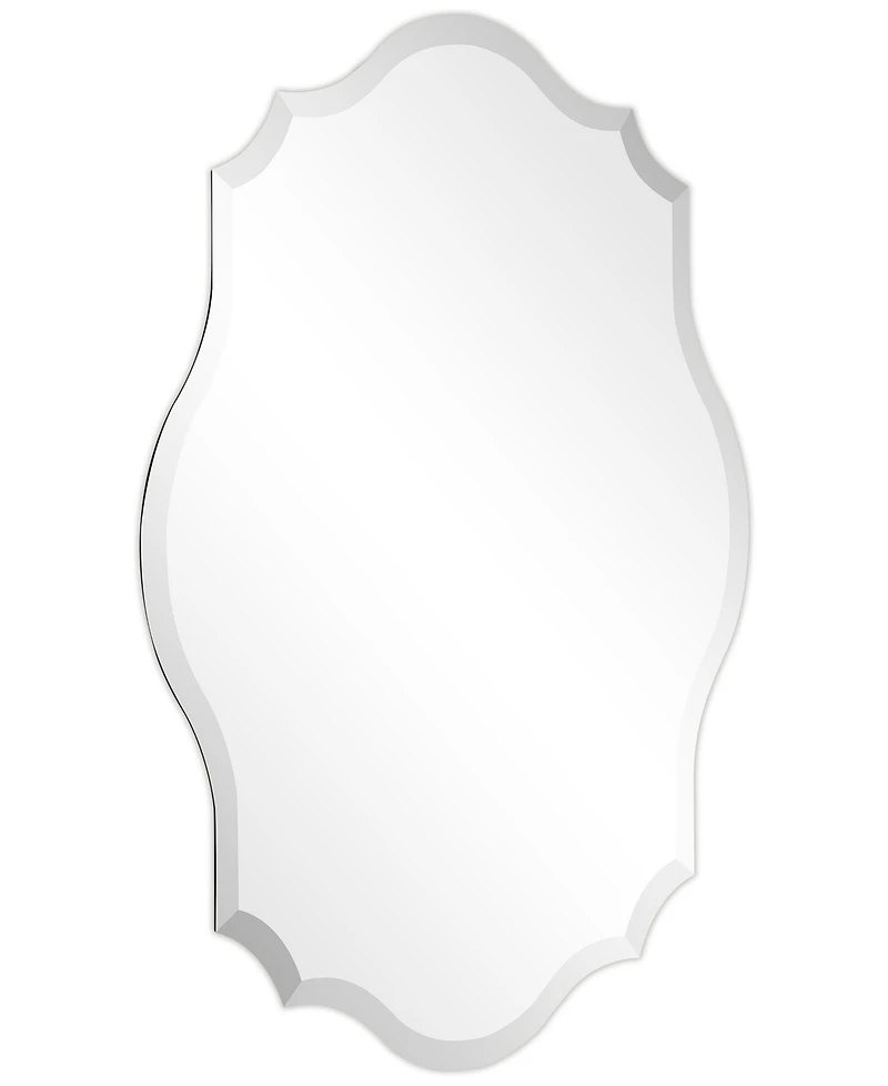 Empire Art Direct Frameless Beveled Oblong Scalloped Wall Mirror