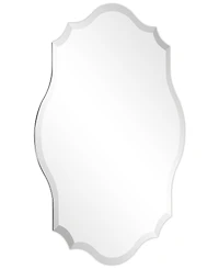Empire Art Direct Frameless Beveled Oblong Scalloped Wall Mirror