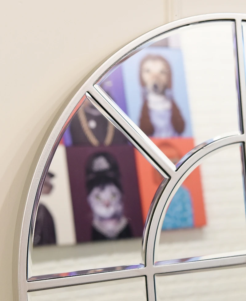 Empire Art Direct Solid Wood Base Covered with Beveled Arch Window Mirror - 30" x 40"