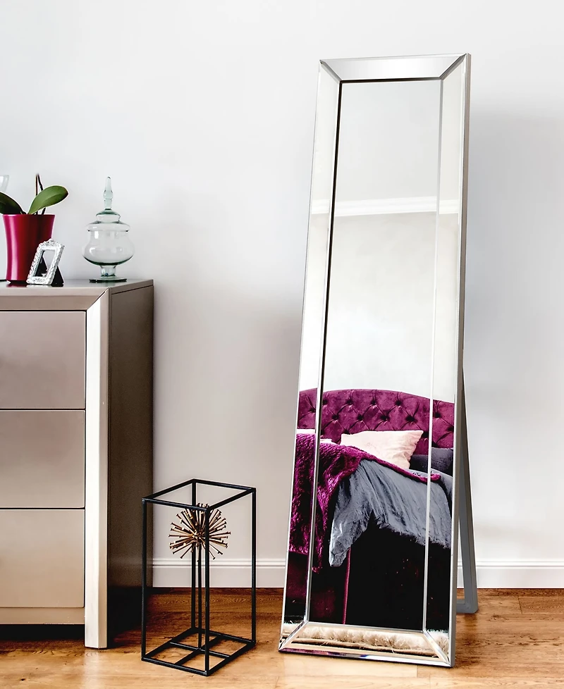 Empire Art Direct Solid Wood Frame Covered with Beveled Clear Mirror - 64" x 18"