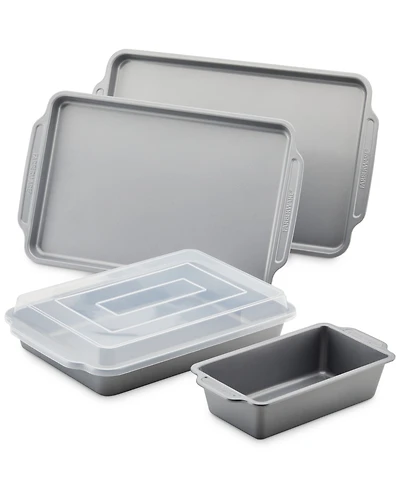 Farberware Nonstick Bakeware Set with On-the-Go Cake Pan and Lid, 5-Piece