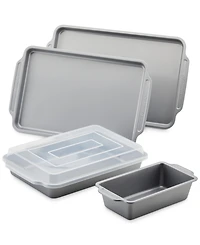 Farberware Nonstick Bakeware Set with On-the-Go Cake Pan and Lid, 5-Piece