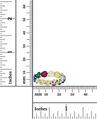 Rainbow Colored Cubic Zirconia Eternity Band 14k Yellow Gold Plated Sterling Silver