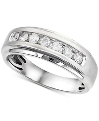 Men's Diamond 7-Stone Wedding Band (1/2 ct. t.w.) 10k Gold & White
