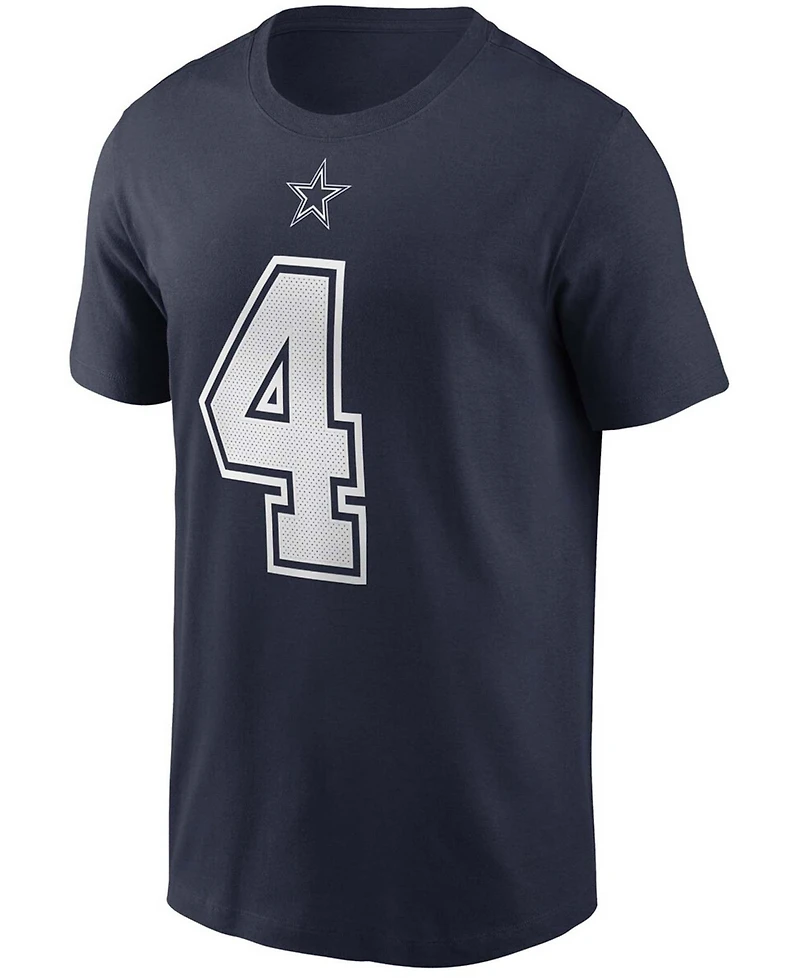 Men's Dak Prescott Navy Dallas Cowboys Name and Number T-shirt