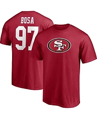 Men's Nick Bosa Scarlet San Francisco 49ers Player Icon Name and Number T-shirt