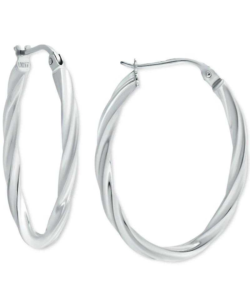 Giani Bernini Oval Twist Small Hoop Earrings, Created for Macy's