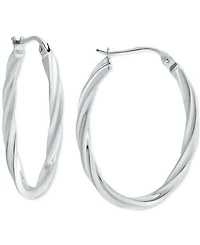 Giani Bernini Oval Twist Small Hoop Earrings, Created for Macy's