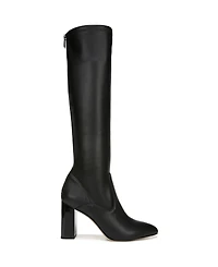 Franco Sarto Women's Katherine Wide Calf Block Heel Pointed Toe Knee High Boots