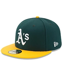 New Era Men's Green/Yellow Oakland Athletics Home Authentic Collection On-Field 59FIFTY Fitted Hat