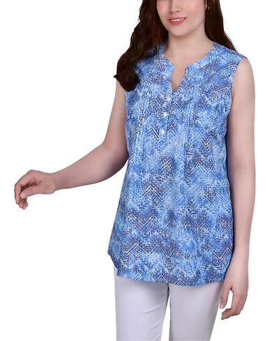 Women's Sleeveless Pintucked Blouse