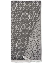Calvin Klein Monogram Ck Logo-Print Pashmina Wrap Scarf