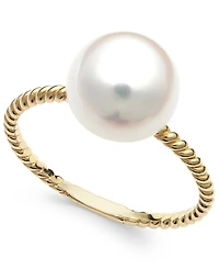 Belle de Mer Cultured Freshwater Pearl Ring in 14k Gold (9mm)