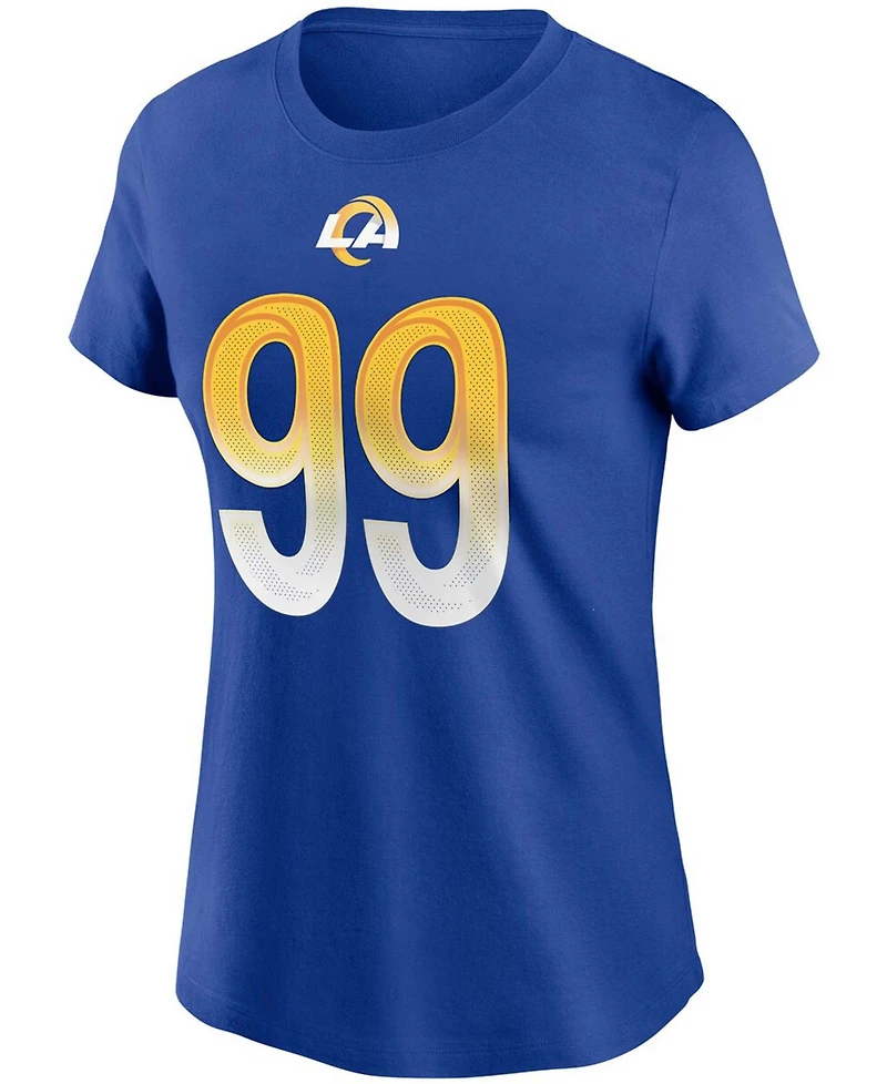Women's Aaron Donald Royal Los Angeles Rams Name Number T-shirt