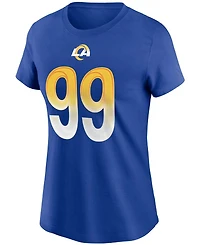 Women's Aaron Donald Royal Los Angeles Rams Name Number T-shirt