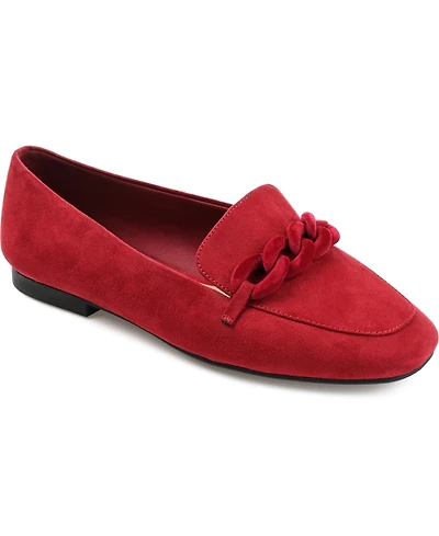 Journee Collection Women's Cordell Chain Detail Loafers