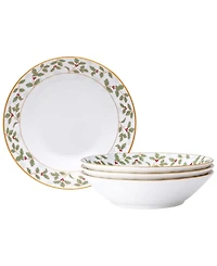 Holly Berry 7.5" 12 oz Soup Bowl, Set of 4