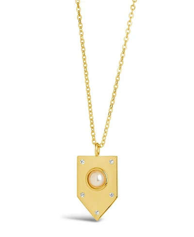 Sterling Forever Women's Marcella Shield Pendant Necklace