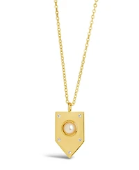 Sterling Forever Women's Marcella Shield Pendant Necklace