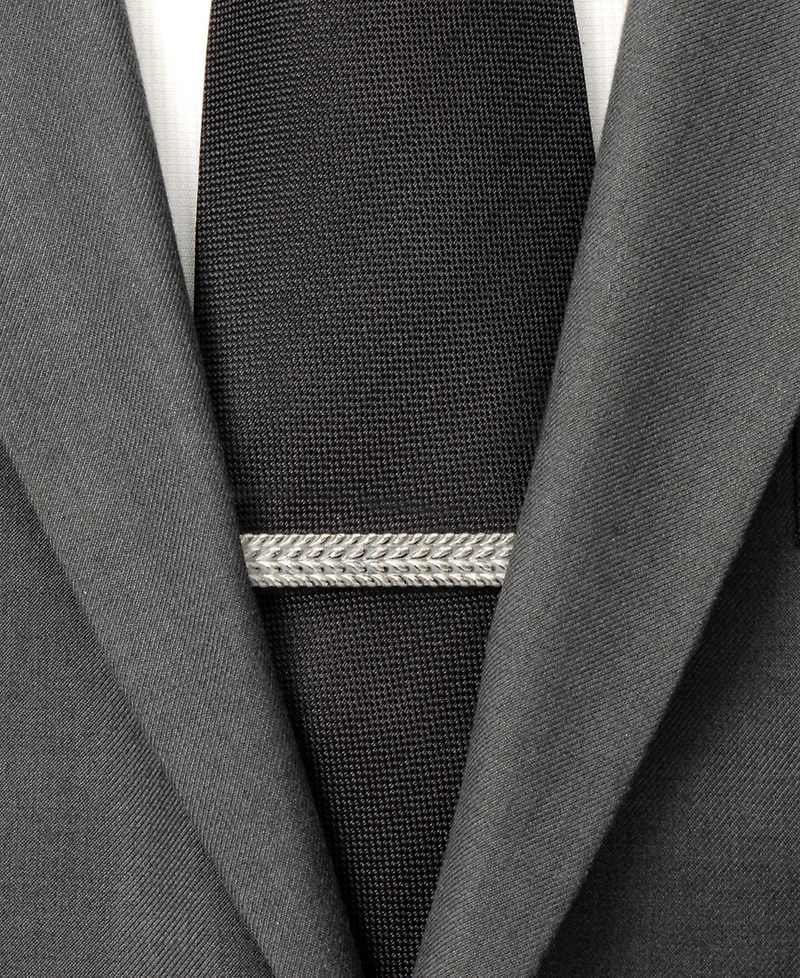 Ox & Bull Trading Co. Men's Antique Silver Herringbone Tie Clip