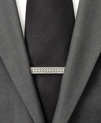 Ox & Bull Trading Co. Men's Antique Silver Herringbone Tie Clip