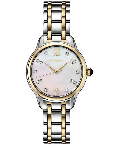 Seiko Women's Diamond (1/10 ct. t.w.) Two Tone Bracelet Watch 29.5mm