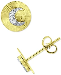 Giani Bernini Cubic Zirconia Moon Disc Stud Earrings, Created for Macy's