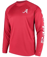 Men's Pfg Crimson Alabama Tide Terminal Tackle Omni-Shade Long Sleeve T-shirt