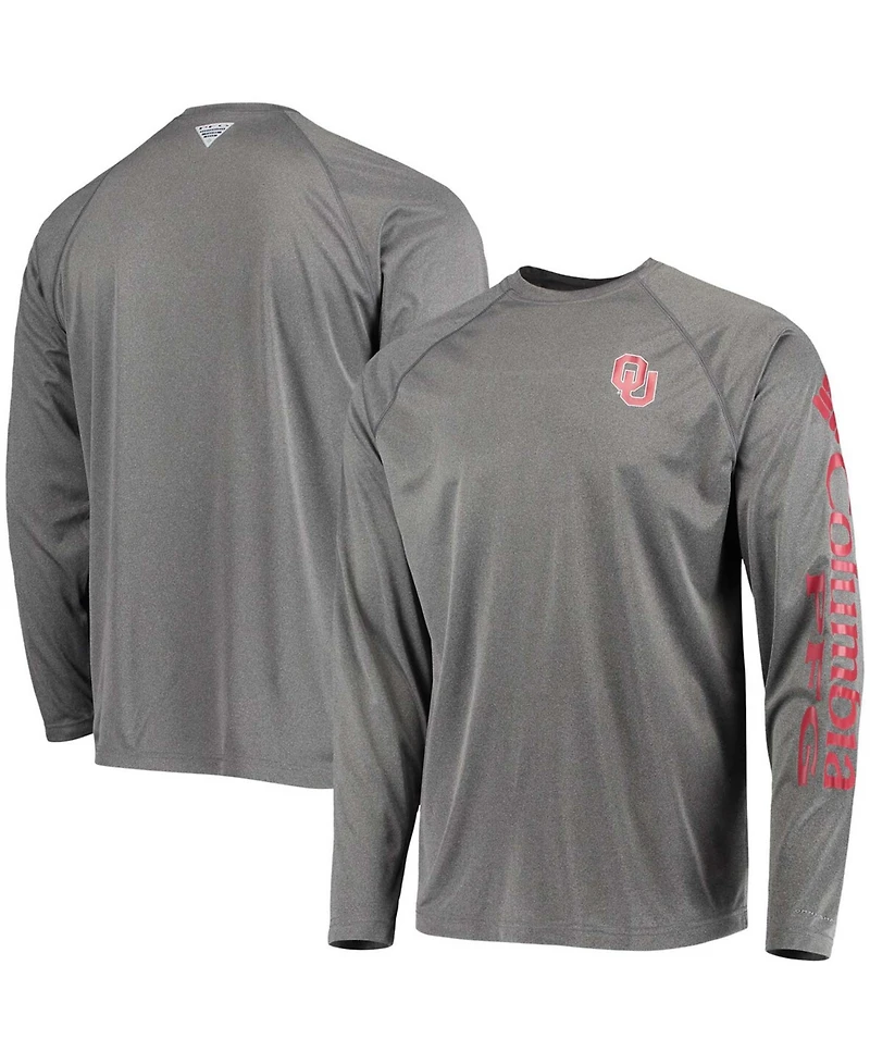 Men's Charcoal Oklahoma Sooners Pfg Terminal Tackle Omni-Shade Long Sleeve T-shirt