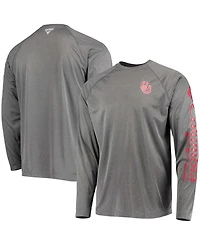 Men's Charcoal Oklahoma Sooners Pfg Terminal Tackle Omni-Shade Long Sleeve T-shirt