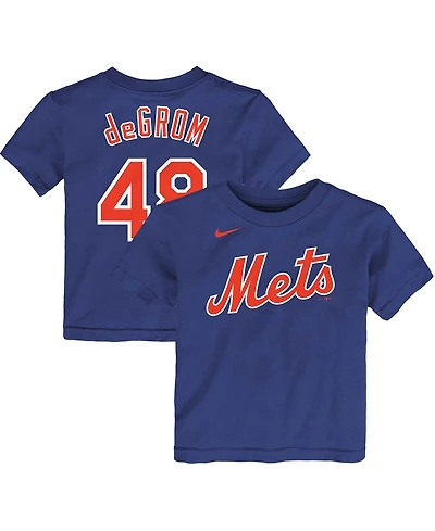 Toddler Boys Jacob Degrom Royal New York Mets Player Name and Number T-shirt