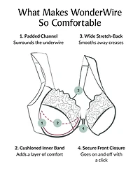 Glamorise Women's Plus Front Close Wonder Wire Bra with Smoothing Back 1247