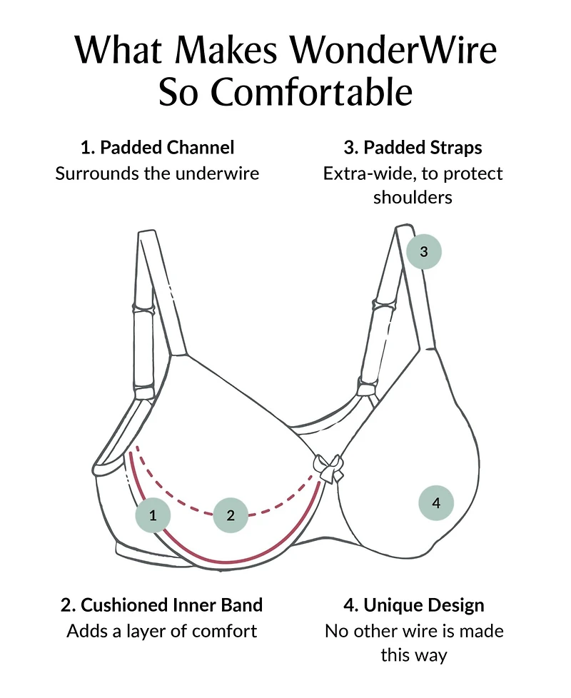 Women's Full Figure Plus Wonderwire Back Close Bra 1240