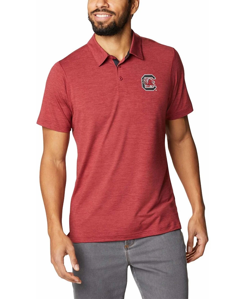 Men's Garnet South Carolina Gamecocks Tech Trail Space Dye Omni-Shade Polo