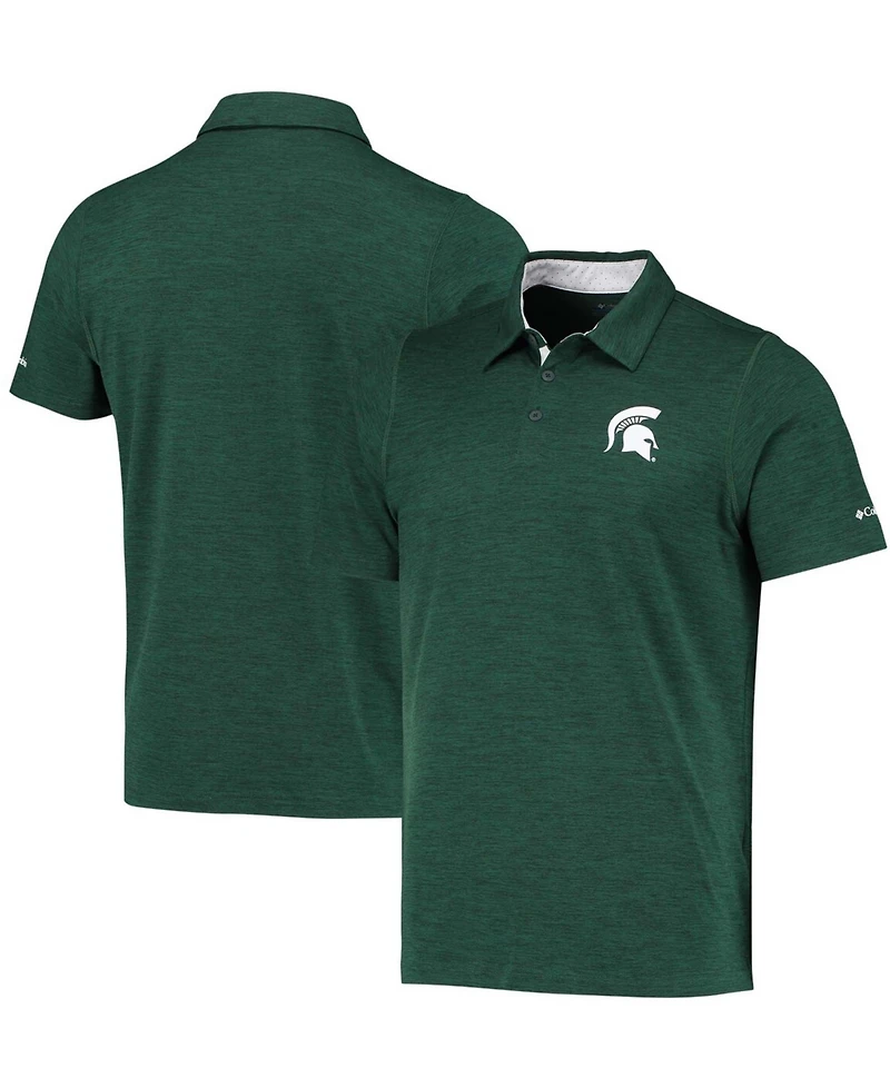 Men's Green Michigan State Spartans Tech Trail Space Dye Omni-Shade Polo