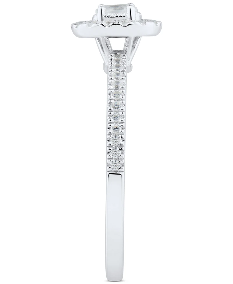 Diamond Oval-Cut Halo Engagement Ring (1/3 ct. t.w.) in 14k White Gold
