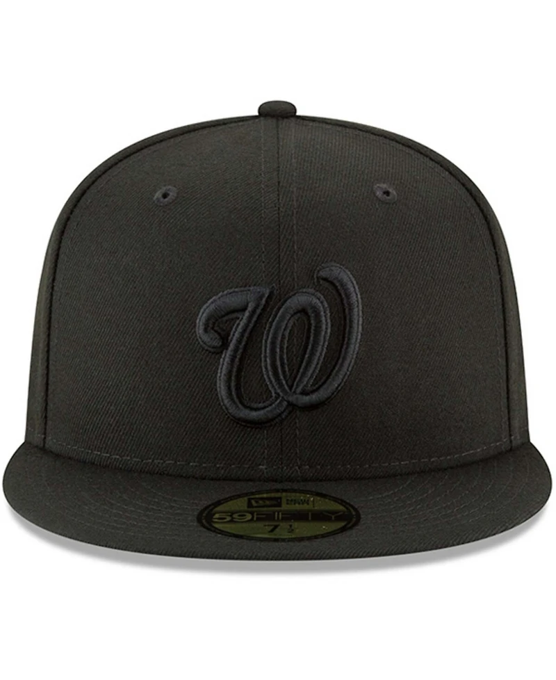Men's Black Washington Nationals Primary Logo Basic 59FIFTY Fitted Hat
