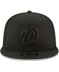 Men's Black Washington Nationals Primary Logo Basic 59FIFTY Fitted Hat