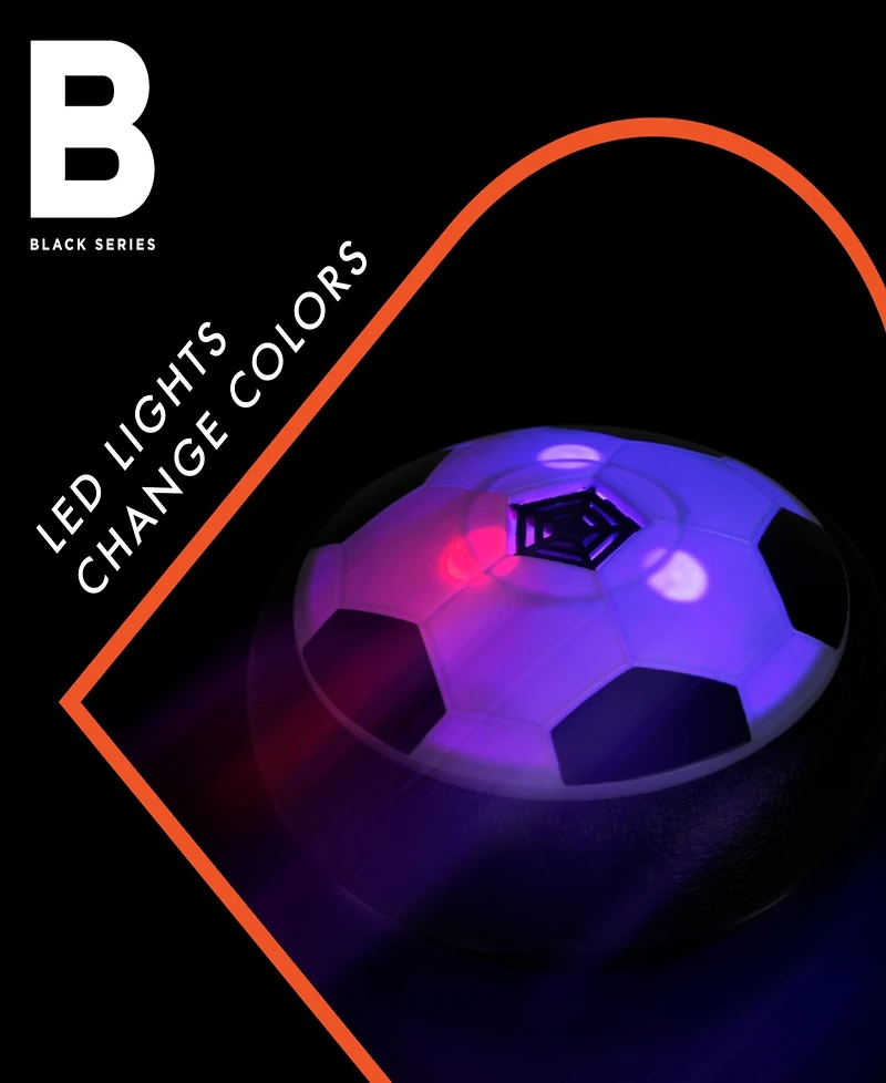 Black Series Hover Air Led Soccer Game with Hover Disc Floats