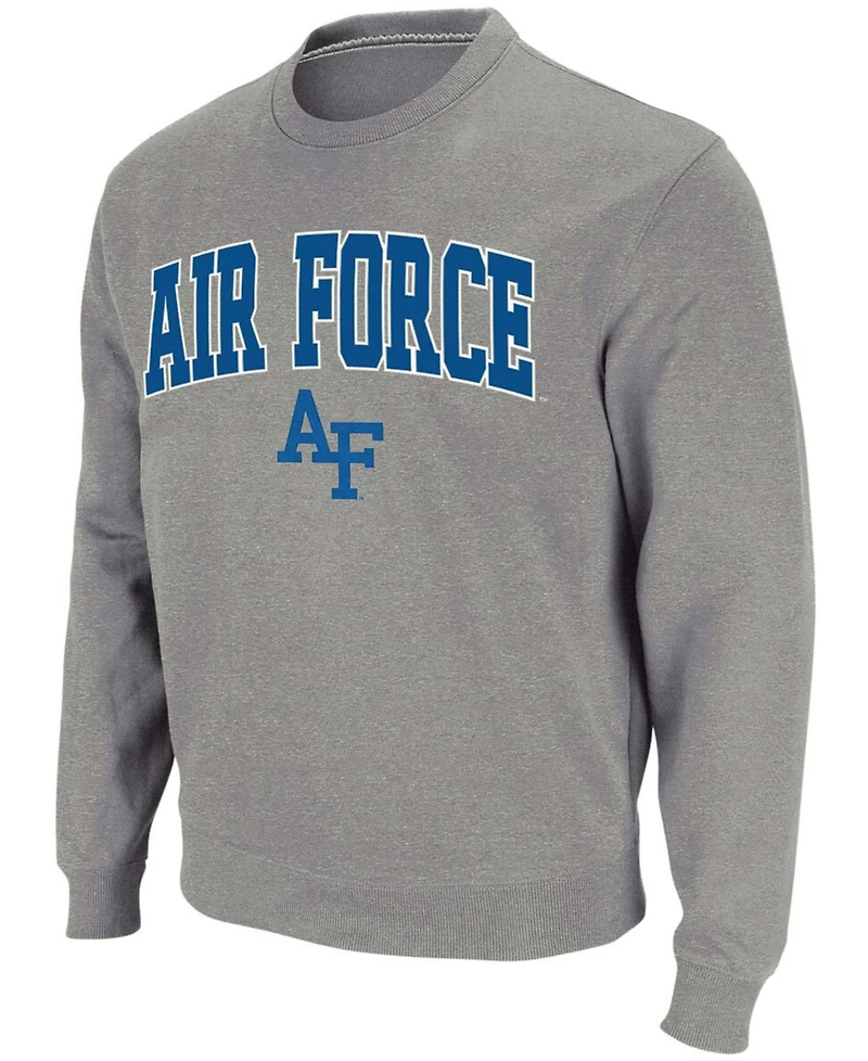 Men's Heathered Gray Air Force Falcons Arch Logo Sweatshirt