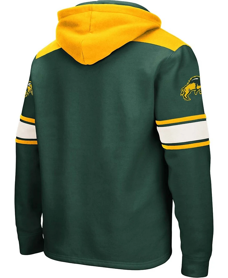 Men's Green Ndsu Bison 2.0 Lace-Up Logo Pullover Hoodie