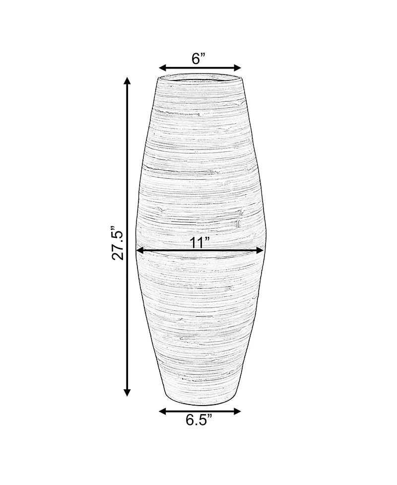 Uniquewise 27.5" Natural Bamboo Cylinder Floor Vase