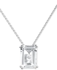 Lime Quartz Solitaire 18" Pendant Necklace 14k Gold-Plated Sterling Silver (Also White & Prasiolite)