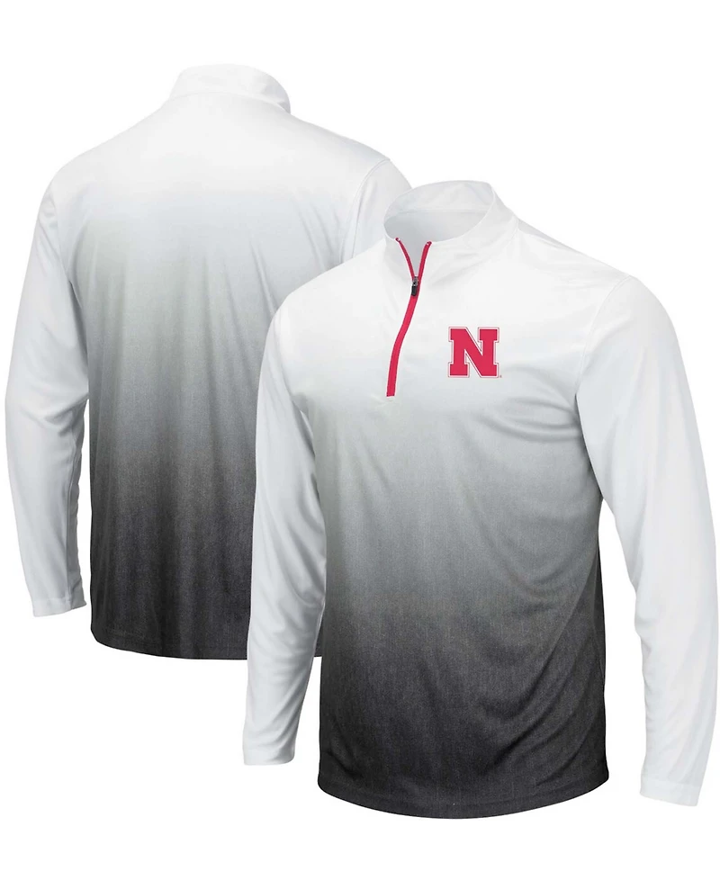 Men's Gray Nebraska Huskers Magic Team Logo Quarter-Zip Jacket