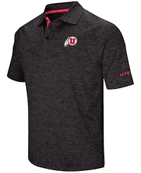 Men's Heather Black Utah Utes Down Swing Polo Shirt