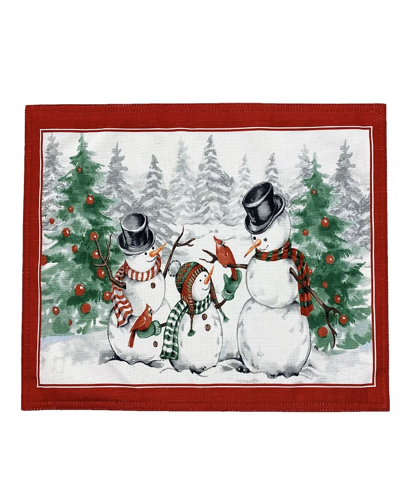 Snowman Winterland Holiday Snowflake Placemat, Set of 4