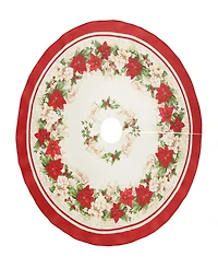 Poinsettias Christmas Tree Round Skirt
