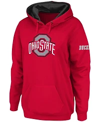 Women's Scarlet Ohio State Buckeyes Big Logo Pullover Hoodie